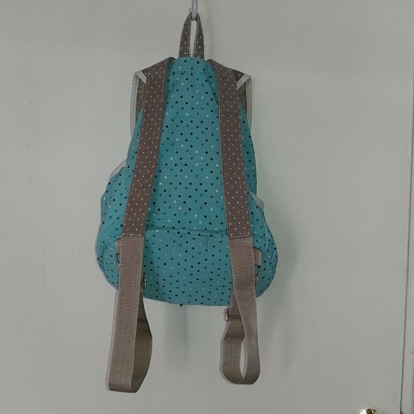 Light Blue Polka dot Backpack - Picture 2 of 9
